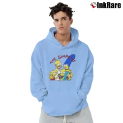Men’s 1991 The Simpsons Bart Cartoon Movie Homer Promo Pullover Hoodie in light blue | Cozy, Durable, Modern Fit