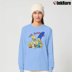 Women’s 1991 The Simpsons Bart Cartoon Movie Homer Promo Long-Sleeve Top in light blue | Sleek, Versatile, All-Season