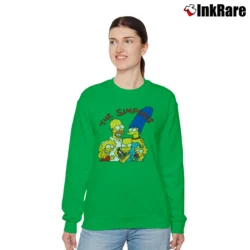Women’s 1991 The Simpsons Bart Cartoon Movie Homer Promo Relaxed Sweatshirt in irish green | Soft, Laid-Back Vibe