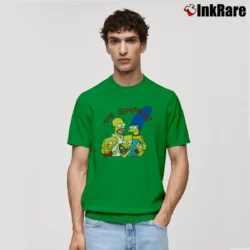 Men’s 1991 The Simpsons Bart Cartoon Movie Homer Promo Classic T-Shirt in irish green | Soft, Breathable Everyday Wear