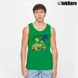 Men’s 1991 The Simpsons Bart Cartoon Movie Homer Promo Tank Top in irish green | Breathable, Active-Friendly Design