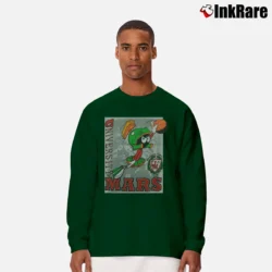 Men’s 1991 University Of Mars Marvin The Martian Looney Tunes Long-Sleeve Shirt in forest green | Sleek, Lightweight, Year-Round Wear