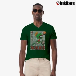Men’s 1991 University Of Mars Marvin The Martian Looney Tunes V-Neck Tee in forest green | Sharp, Breathable, Everyday Staple