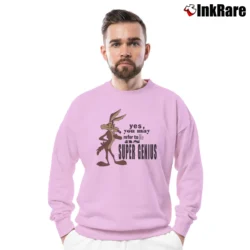 Men’s 1991 Wile E Coyote Looney Tunes Cartoon Crewneck Sweatshirt in light pink | Cozy Fabric, Clean Style