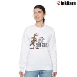 Women’s 1991 Wile E Coyote Looney Tunes Cartoon Relaxed Sweatshirt in white | Soft, Laid-Back Vibe