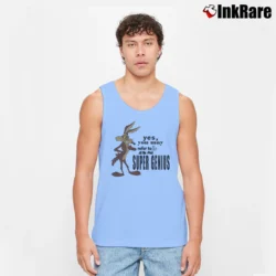 Men’s 1991 Wile E Coyote Looney Tunes Cartoon Tank Top in light blue | Breathable, Active-Friendly Design