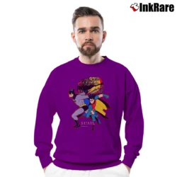 Men’s 1992 Batman And Robin DC Comics Crewneck Sweatshirt in purple | Cozy Fabric, Clean Style