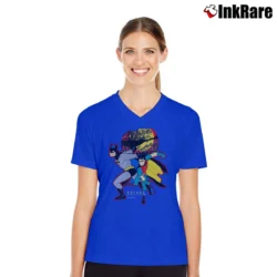 Women’s 1992 Batman And Robin DC Comics V-Neck Tee in royal blue | Chic Neckline, Soft Texture