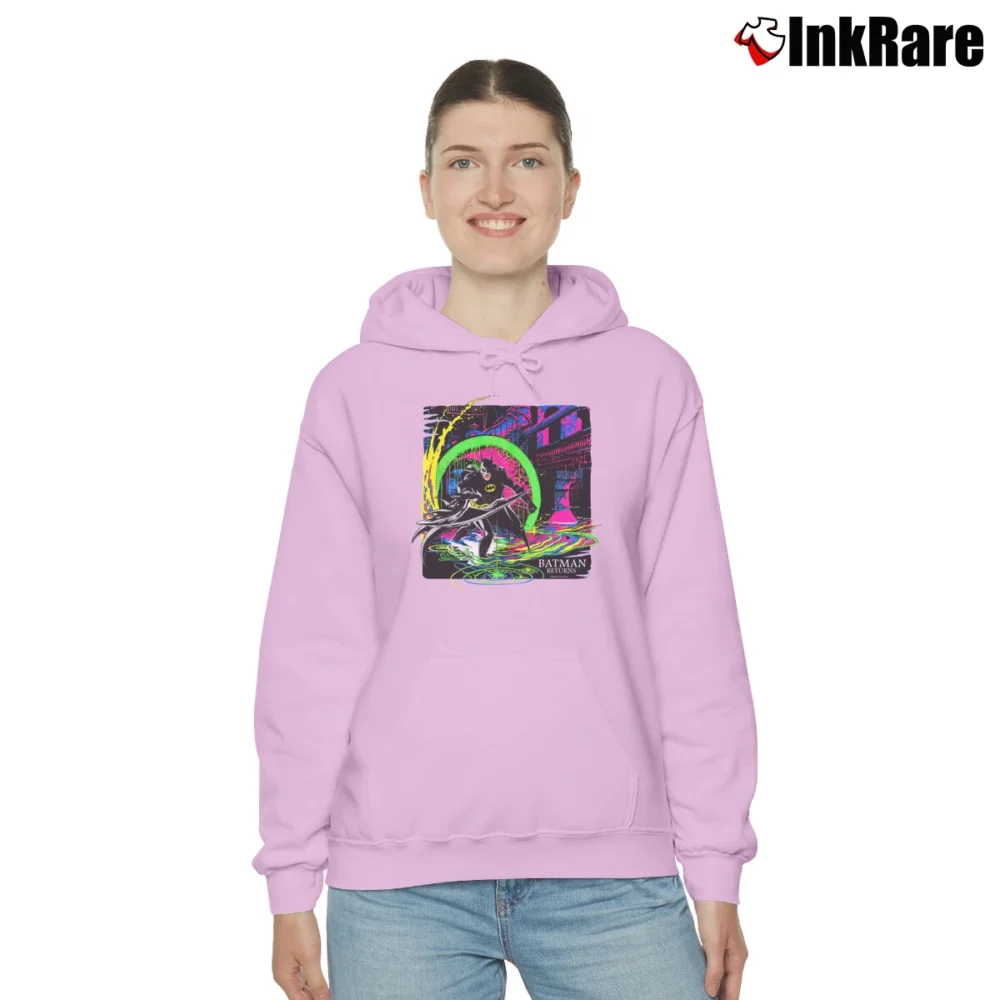 Women’s 1992 Batman Returns Comic Movie Graphic Cozy Hoodie in light pink | Warm, Structured, Stylish