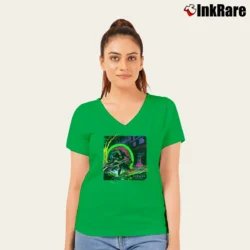 Women’s 1992 Batman Returns Comic Movie Graphic V-Neck Tee in irish green | Chic Neckline, Soft Texture