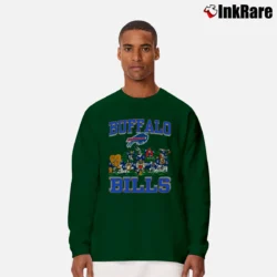 Men’s 1992 Buffalo Bills Taz Bugs Bunny Daffy Duck NFL Looney Tunes Long-Sleeve Shirt in forest green | Sleek, Lightweight, Year-Round Wear