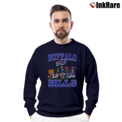 Men’s 1992 Buffalo Bills Taz Bugs Bunny Daffy Duck NFL Looney Tunes Crewneck Sweatshirt in navy | Cozy Fabric, Clean Style