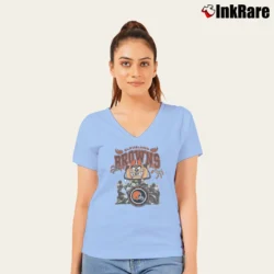 Women’s 1992 Cleveland Browns Taz Looney Tunes Classic V-Neck Tee in light blue | Chic Neckline, Soft Texture