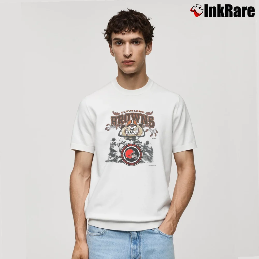 Men’s 1992 Cleveland Browns Taz Looney Tunes Classic T-Shirt in white | Soft, Breathable Everyday Wear