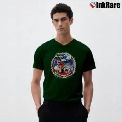 Men’s 1992 Ghost Rider Comic Images Marvel Grail V-Neck Tee in forest green | Sharp, Breathable, Everyday Staple