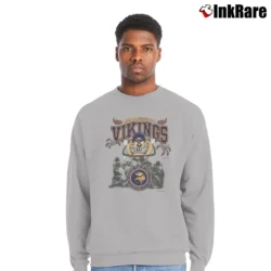Men’s 1992 Minnesota Vikings Taz Looney Tunes NFL Crewneck Sweatshirt in sport grey | Cozy Fabric, Clean Style