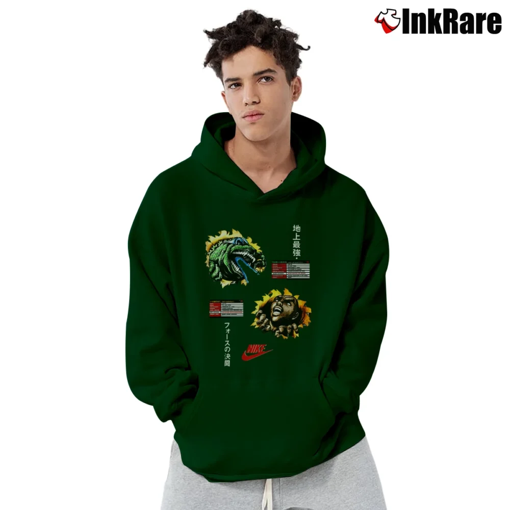 Men’s 1992 Nike Godzilla Charles Barkley Collaboration Pullover Hoodie in forest green | Cozy, Durable, Modern Fit