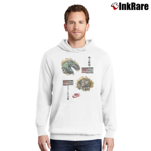 1992 Nike Godzilla Charles Barkley Graphic Men’s Pullover Hoodie in white – Ultimate Warmth Men’s 1992 Nike Godzilla Charles Barkley Graphic Pullover Hoodie in white | Cozy, Durable, Modern Fit