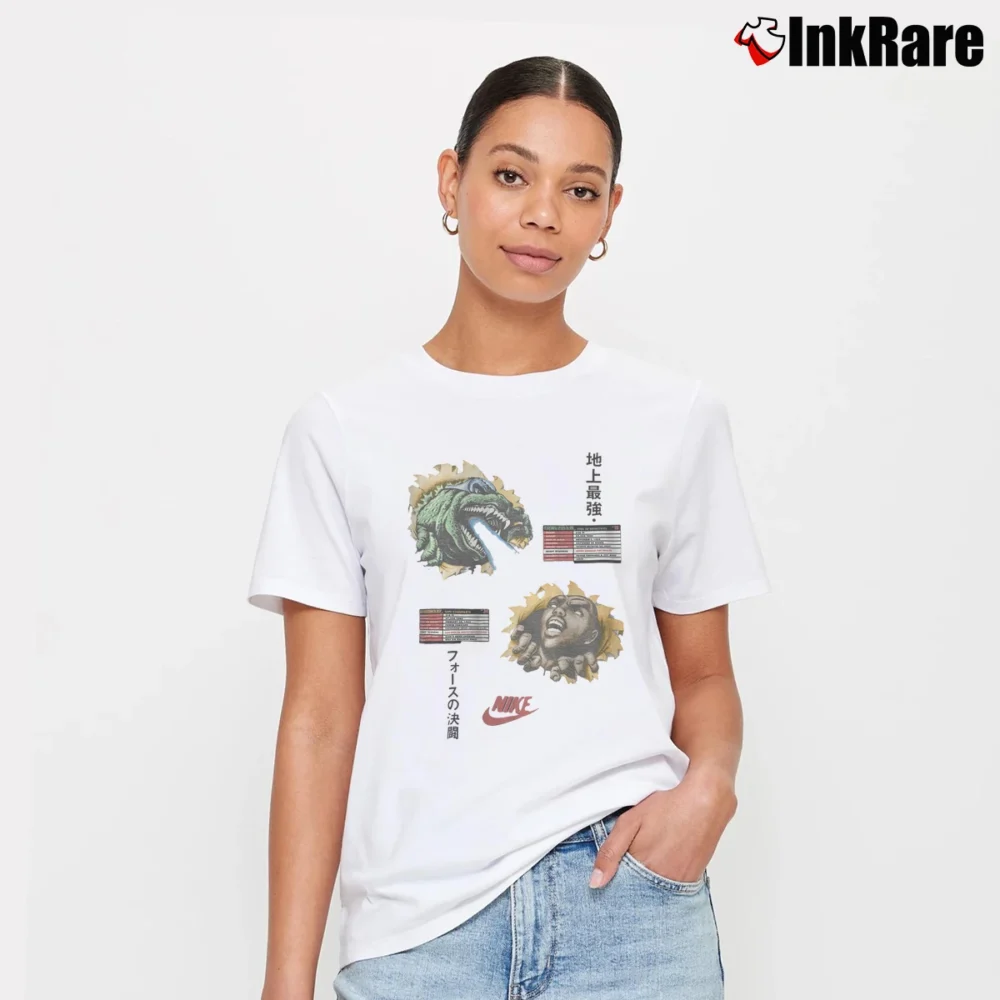 Women’s 1992 Nike Godzilla Charles Barkley Graphic Signature T-Shirt in white | Soft, Flattering Fit