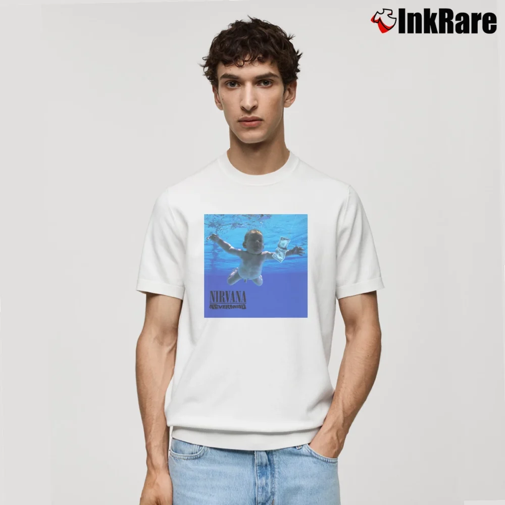 Men’s 1992 Nirvana Nevermind Album Classic T-Shirt in white | Soft, Breathable Everyday Wear