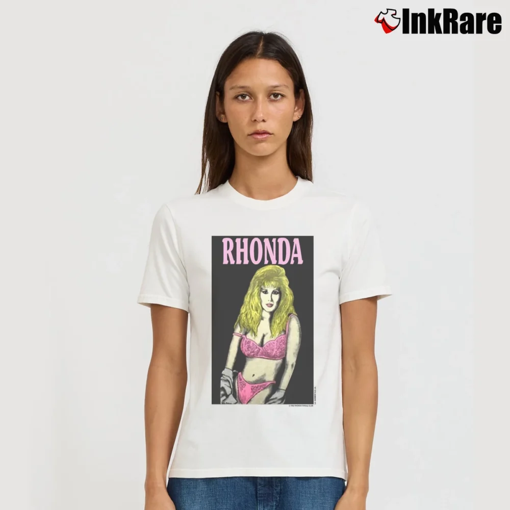Women’s 1992 Rhonda USA Up All Night Rhonda Shear Fantasy Club Promo Signature T-Shirt in white | Soft, Flattering Fit