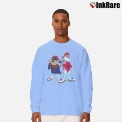 Men’s 1992 Taz Bugs Hip Hop Looney Tunes Long-Sleeve Shirt in light blue | Sleek, Lightweight, Year-Round Wear