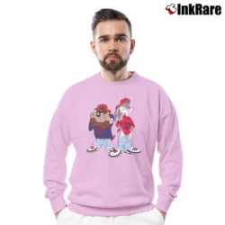 Men’s 1992 Taz Bugs Hip Hop Looney Tunes Crewneck Sweatshirt in light pink | Cozy Fabric, Clean Style