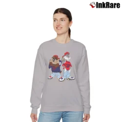 Women’s 1992 Taz Bugs Hip Hop Looney Tunes Relaxed Sweatshirt in sport grey | Soft, Laid-Back Vibe