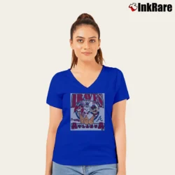 Women’s 1993 Atlanta Braves Looney Tunes V-Neck Tee in royal blue | Chic Neckline, Soft Texture
