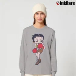 Women’s 1993 Betty Boop Boxing Long-Sleeve Top in sport grey | Sleek, Versatile, All-Season