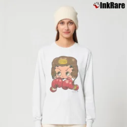 Women’s 1993 Betty Boop Boxing Long-Sleeve Top in white | Sleek, Versatile, All-Season