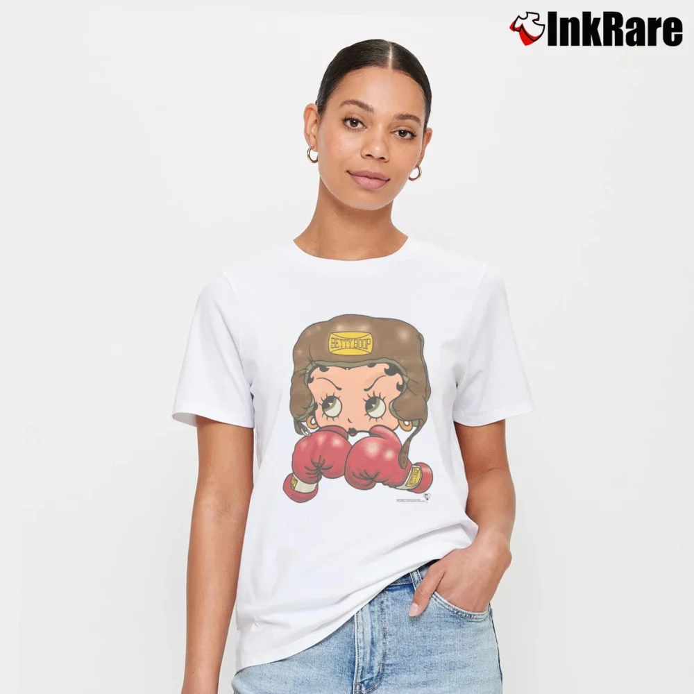 Women’s 1993 Betty Boop Boxing Signature T-Shirt in white | Soft, Flattering Fit