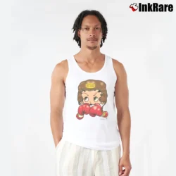 Men’s 1993 Betty Boop Boxing Tank Top in white | Breathable, Active-Friendly Design