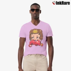 Men’s 1993 Betty Boop Boxing V-Neck Tee in light pink | Sharp, Breathable, Everyday Staple