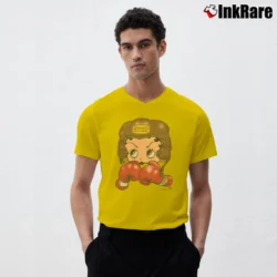 Men’s 1993 Betty Boop Boxing V-Neck Tee in yellow | Sharp, Breathable, Everyday Staple
