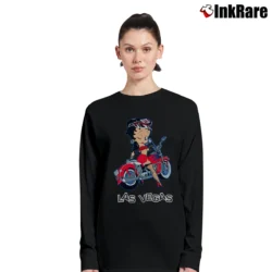 Women’s 1993 Betty Boop Las Vegas Biker Long-Sleeve Top in black | Sleek, Versatile, All-Season