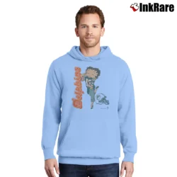 Men’s 1993 Betty Boop Miami Dolphins NFL Football Pullover Hoodie in light blue | Cozy, Durable, Modern Fit