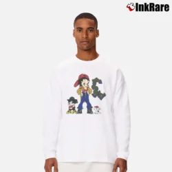 Men’s 1993 Betty Boop Sexy Hip Hop Long-Sleeve Shirt in white | Sleek, Lightweight, Year-Round Wear