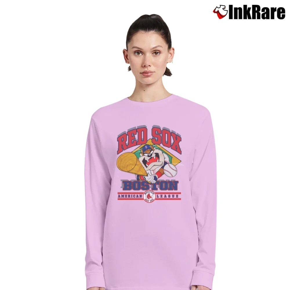 Women’s 1993 Boston Red Sox Taz Looney Tunes MLB Long-Sleeve Top in light pink | Sleek, Versatile, All-Season