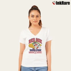 Women’s 1993 Boston Red Sox Taz Looney Tunes MLB V-Neck Tee in white | Chic Neckline, Soft Texture
