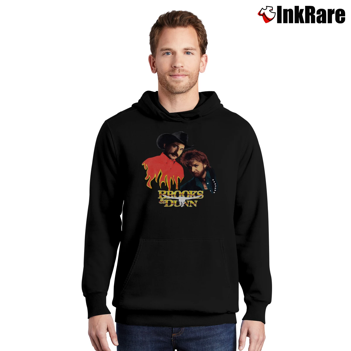 Men’s 1993 Brooks And Dunn Stampede Tour Pullover Hoodie in black | Cozy, Durable, Modern Fit