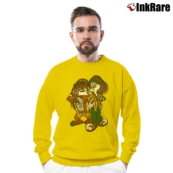 Men’s 1993 Bugs Bunny Taz Reggae Rasta Looney Tunes Crewneck Sweatshirt in yellow | Cozy Fabric, Clean Style