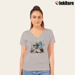Women’s 1993 Cable X - force Wolverine Marvel Comics V-Neck Tee in sport grey | Chic Neckline, Soft Texture