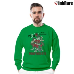 Men’s 1993 Chicago Bulls Looney Tunes 3 Peat Whoop There It Is World Champions Crewneck Sweatshirt in irish green | Cozy Fabric, Clean Style