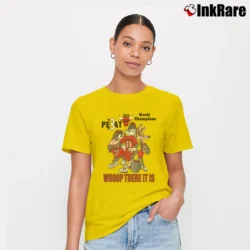 Women’s 1993 Chicago Bulls Looney Tunes 3 Peat Whoop There It Is World Champions Signature T-Shirt in yellow | Soft, Flattering Fit