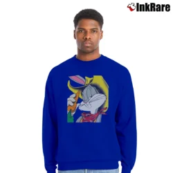 Men’s 1993 Cowboy Bugs Bunny Looney Tunes Big Face Crewneck Sweatshirt in royal blue | Cozy Fabric, Clean Style