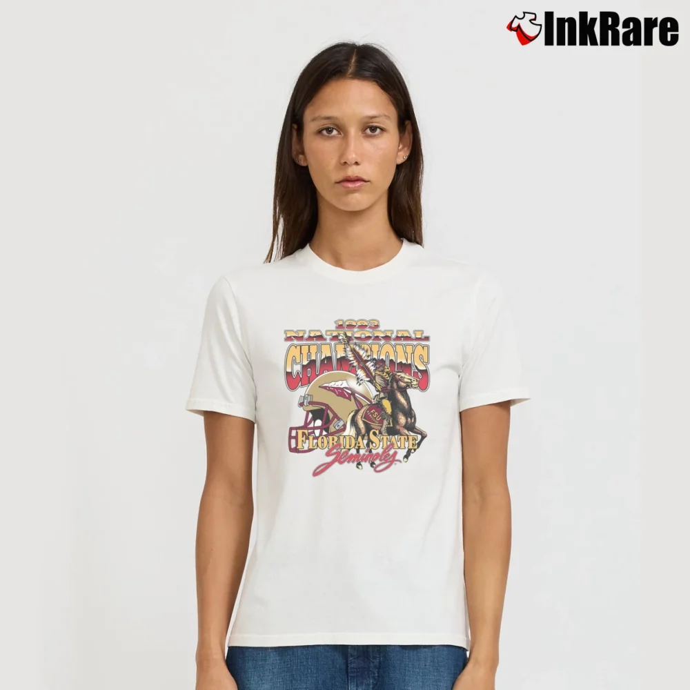 Women’s 1993 Florida State Seminoles National Champions Signature T-Shirt in white | Soft, Flattering Fit