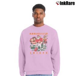 Men’s 1993 Kansas City Chiefs Looney Tunes NFL Crewneck Sweatshirt in light pink | Cozy Fabric, Clean Style