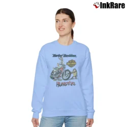 Women’s 1993 Looney Tunes Bugs Bunny Taz Harley Davidson Biker Relaxed Sweatshirt in light blue | Soft, Laid-Back Vibe