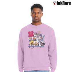 Men’s 1993 Looney Tunes Classic Cartoon Crewneck Sweatshirt in light pink | Cozy Fabric, Clean Style